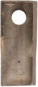 Nożyk kosiarki rotacyjnej lewy 114x48x4 mm otwór Ø 19 mm okrągły pasuje do Vicon