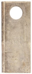 Nożyk kosiarki rotacyjnej lewy 120x49x4 mm otwór Ø 21 mm okrągły pasuje do Pöttinger