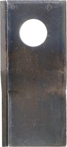 Nożyk kosiarki rotacyjnej prawy 106x49x4 mm otwór Ø 19 mm okrągły pasuje do Kongskilde JF/Stoll