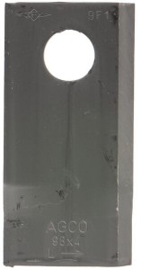 Nożyk kosiarki rotacyjnej lewy 98x48x4 mm otwór Ø 19 mm okrągły pasuje do Fella