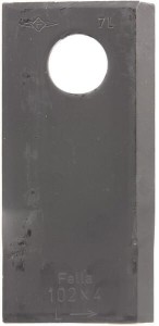 Nożyk kosiarki rotacyjnej lewy 102x48x4 mm otwór Ø 19 mm okrągły pasuje do Fella