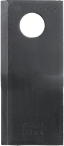 Nożyk kosiarki rotacyjnej prawy 112x48x4 mm otwór Ø 19 mm okrągły pasuje do Fella 25 szt.