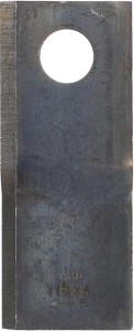 Nożyk kosiarki rotacyjnej prawy 118x48x4 mm otwór Ø 19 mm okrągły pasuje do Fella