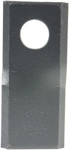 Nożyk kosiarki rotacyjnej lewy 108x48x4 mm otwór Ø 21 mm okrągły pasuje do Sitrex