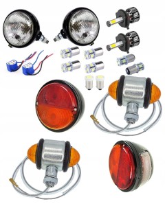 ZESTAW LAMP TYŁ BOK REFLEKTORY CIĄGNIKA URSUS C-330 Z ŻARÓWKAMI LED!