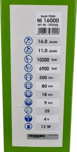 Elektryzator sieciowy TITAN Ni 16000, na dziki, dla koni, byków, bydła, owiec i kóz, 16 J, Kerbl